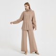 thumbnail image 2 of MERRYLIFE Women Cable Knit Turtleneck High Collar Pullover and Long Sleeve Knitted Sweater Sets, 2 of 7