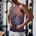 thumbnail image 5 of Pofeuu Fireworks2 Print Men's Workout Tank Tops Sleeveless Muscle Gym Shirt Quick Dry-XX-Large, 5 of 7