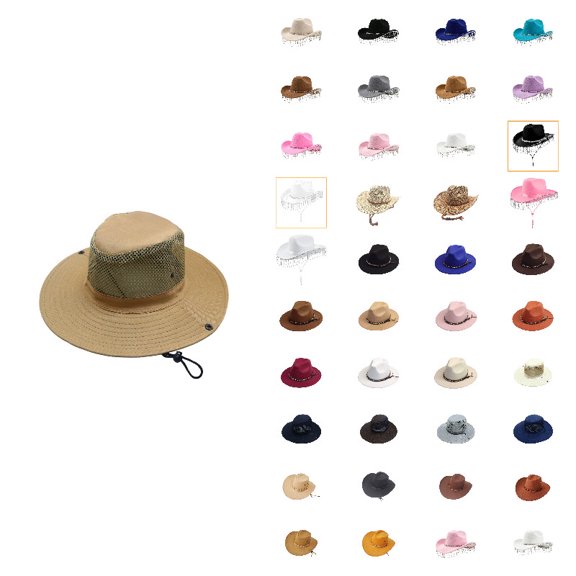 Cowboy Hat Wide Brim Outdoor Wear Classic Western Style Breathable Construction Unisex Adventure, Khaki-f