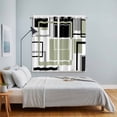 thumbnail image 5 of Curtains 63 Inch Length 2 Panels, Sage Green Geometric Grommets Window Treatment Curtain, Black Gray Abstract Striped Art Thermal Curtains Drapes for Living Room/Bathroom, 5 of 9