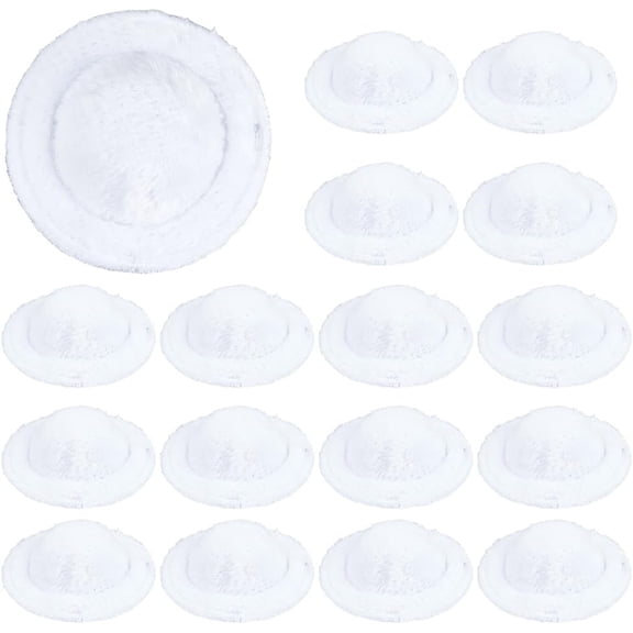 40Pcs Mini White Hat Miniature Hats Bulk Plush Small Cute Round Handmade Cloth Tiny Cowboy Straw Dress Woven Knitting Caps