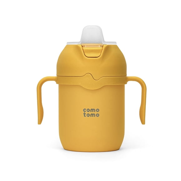 Vaso Antiderrames para Niños Comotomo 240ml Aislado Color Amarillo