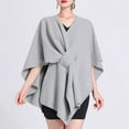 thumbnail image 2 of AWZXDE Women's Fall/Winter Oversized Fashion Shawl Wrap - Loose Fit Poncho Cape for Layered Outdoor Styling Light Gray,One Size, 2 of 4