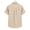 thumbnail image 6 of Cloaraye Womens Short Sleeve Tops Summer Linen Button Down Shirts Casual Work Office Blouse Solid Color V Neck T-Shirt, 6 of 6