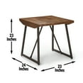 thumbnail image 3 of Parquet End Table for Rustic Decor 24" Brown Mangowood and Iron, 3 of 7