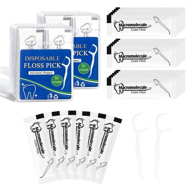 Palillos de hilo dental HOIQIRY, 100 unidades, envueltos individualmente