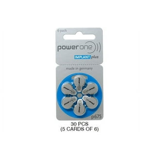 Free Shipping! Power-One Size 675 Cochlear Implant Batteries - 60