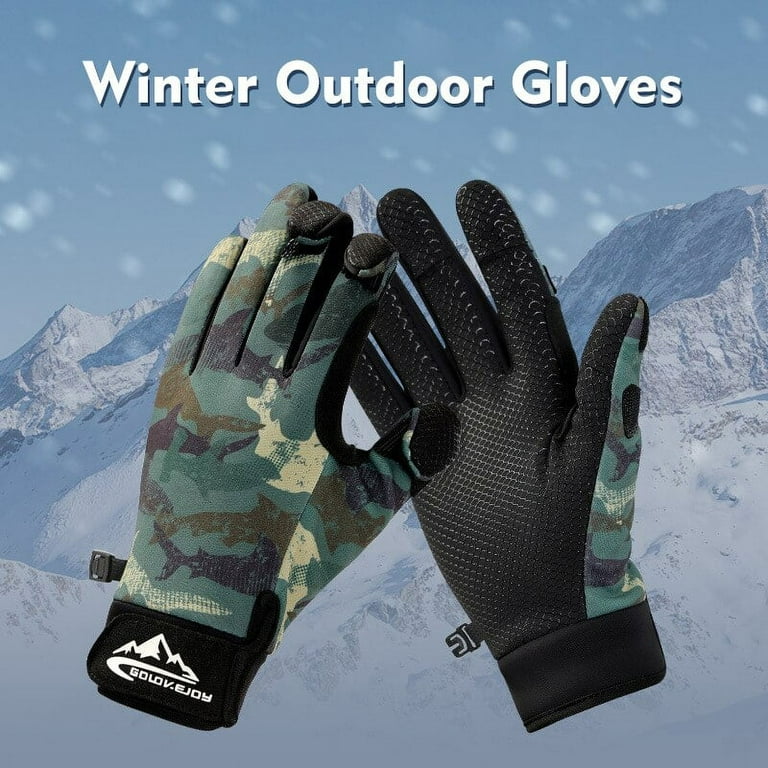 Winter Luya Fishing Gloves Warmth Plush Cold Proof Winter Bike Wind Proof  Outdoor Riding Three Finger Cut Gloves Carpfishing 