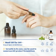 HIQILI Pure Basil Essential Oil for Cleaning Diffuser Candles Making Massage Body Hair Care 100mL