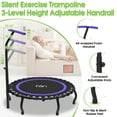thumbnail image 2 of Jump Into Fun 50'' Foldable Mini Trampoline with Durable Bungees and Adjustable Foam Handle, Fitness Rebounder Trampoline for Adults, 330LBS Indoor/Outdoor Workout Trampoline, 2 of 8