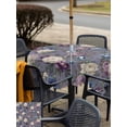 thumbnail image 5 of Outdoor Tablecloths with Umbrella Hole & Zipper, Spring Flowers 60x60 Inch Square Tablecloths, Farmhouse Retro Botanical Purple Blue Floral Waterproof Table Cloth, Patio/Pool/Picnic Table Covers, 5 of 8