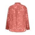 thumbnail image 3 of Women's Chiffon Shirt Fashion Floral Long Sleeved Button Down Shirts V-Neck Causal Elegant Shirts Ladies Blouse Tee Tops 2022 New Spring Autumn, 3 of 7