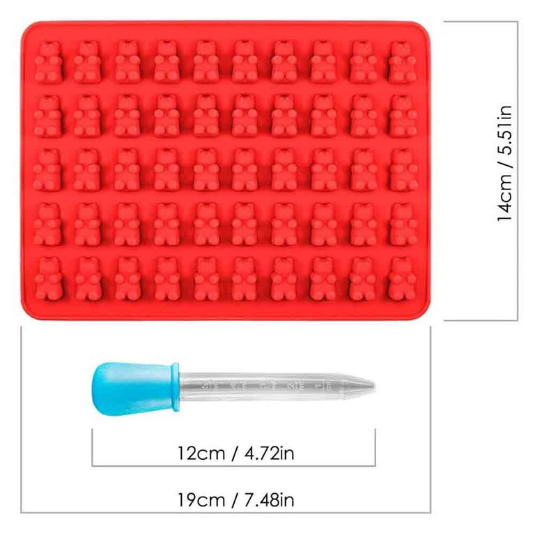 Heldig 3 pieces candy mold silicone gummy bear molds silicone molds with  pipettes for gummy bears, jelly, chocolate, Halloween Christmas candy  (blue, red, green) 