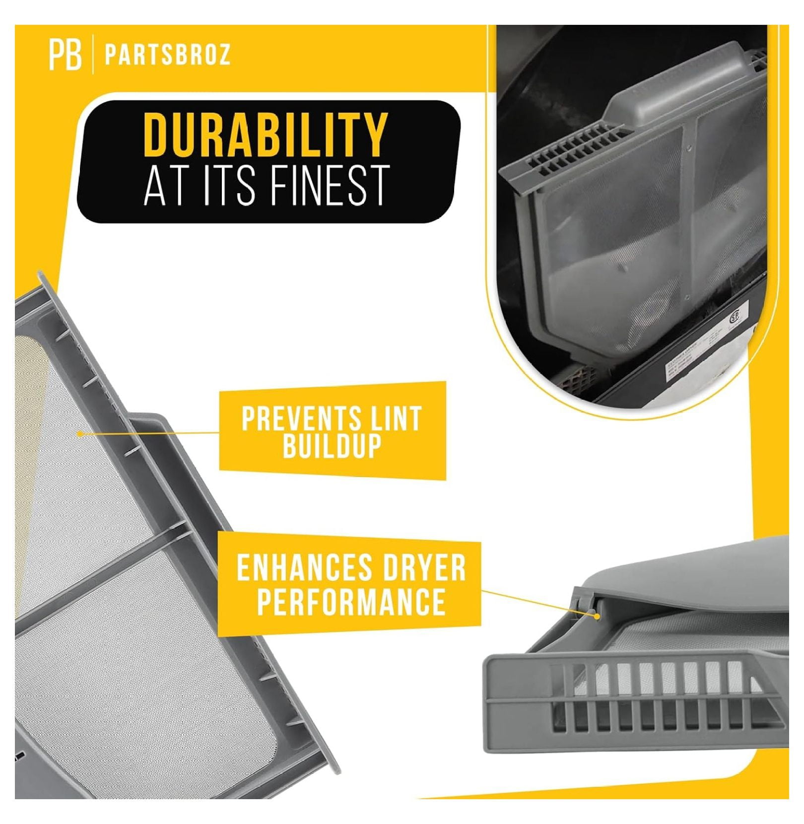 Dryer Lint Filter Screen for DVE41A3000W Dryer Lint Filter Replacement Part Trap with Flap