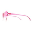 thumbnail image 3 of Girls Child Size Rimless Heart Shape Plastic Sunglasses Pink, 3 of 4
