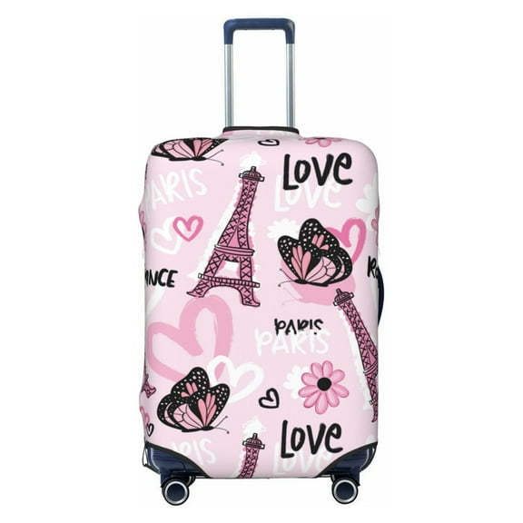 Xecao Eiffel Tower and Butterflies print Elastic Luggage Cover, with double-sided print , is perfect for travel, business, and daily use