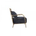 thumbnail image 6 of HomeRoots 25" Black Velvet And Gold Solid Color Arm Chair, 6 of 7