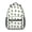 Alien Head White, variant on Alien Head and UFO Deep Black Pattern Backpack for School, Cute School Bag with Adjustable Shoulder Straps and Padded Back, 15.3"x11"x6.7"