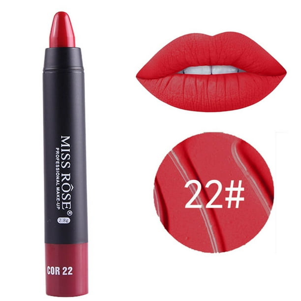 Miss Rose Makeup Matte Lipstick Long Lasting Waterproof Velvet Lipstick Rotate Pencil Walmart Com Walmart Com