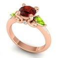 thumbnail image 2 of Diamond-Capitals 2.50 Carat New Round Cut Garnet & Peridot Gemstone Engagement Ring for Fiancee 18K Rose Gold Size 4, 2 of 8