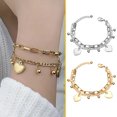 thumbnail image 1 of onlyliua para El Hogar Pulsera de Mujer Pulsera de Acero Inoxidable Pulsera de Corazón de Melocotón, 1 of 2