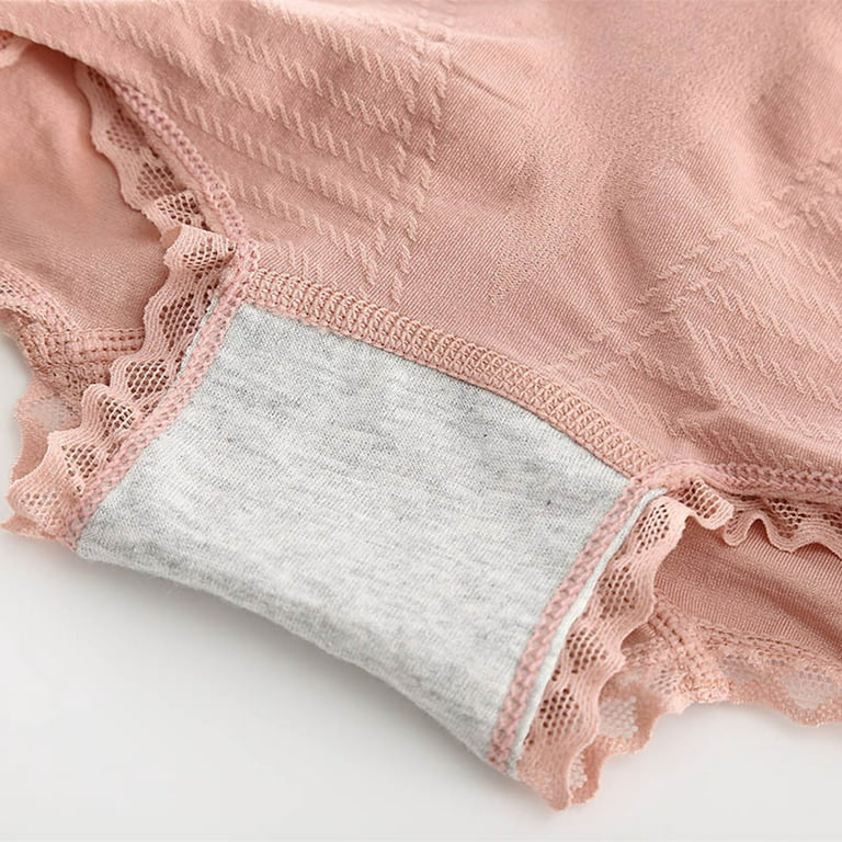 JDEFEG Lace Underwear 1 Pack Of Womens Underwear Cotton Panties Soft Bikini  Briefs Lace Trim Panties Japanese Products for Women Nylon,Cotton Pink One  Size 