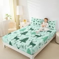 thumbnail image 4 of Manfei Green Xmas Tree Bed Sheets for Teen, Cartoon Reindeer Animal King Sheets, Merry Christmas Sheet Set, Breathable Home Decor, 4pcs, 4 of 7