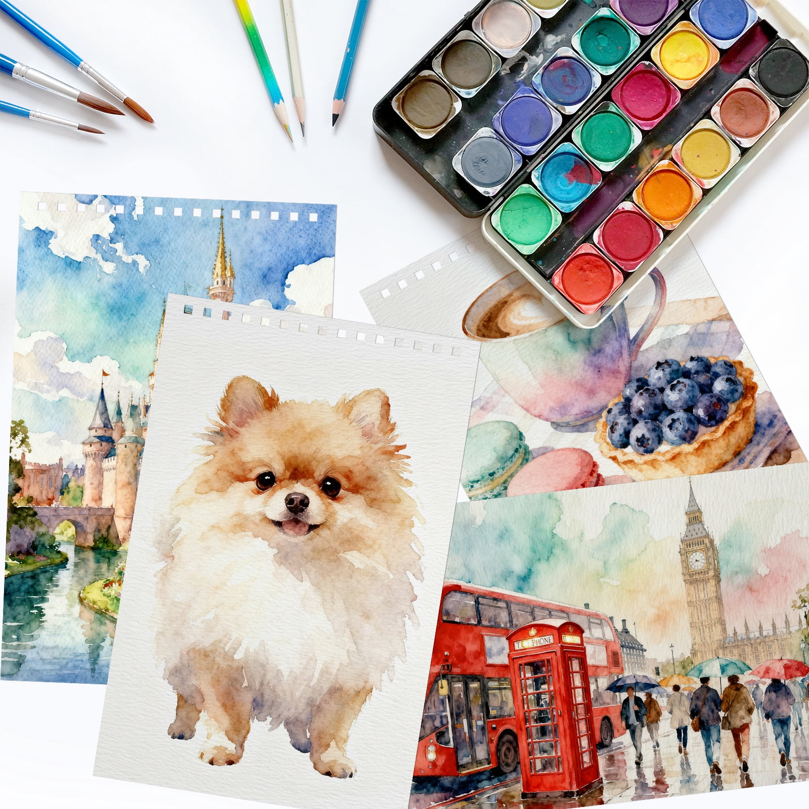 OSIMIG Watercolour Sketchbooks, 4 Count