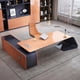 thumbnail image 2 of Painted office desk fashion atmosphere computer desk executive desk white table and chair combination My Lux Decor Round, 2 of 13