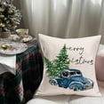 thumbnail image 2 of Merry Christmas Throw Pillow Covers 16x16 Inch Blue Truck with Green Pine Tree Winter Farmhouse Christmas Decorations Pillow Cases Holiday Seasonal Cushion Cover for Home Sofa Couch, 2 of 5