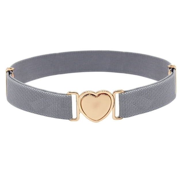 HLONK Ceinture Élastique pour Filles Enfants Ceinture Décorative en Forme de Cœur Boucle Réglable pour Robe