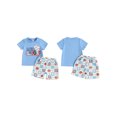 thumbnail image 3 of Aojekbee Toddler Boys Summer Shorts Sets Blue Short Sleeve Letter Print Tops and Baseball Print Shorts Sets, 3 of 10