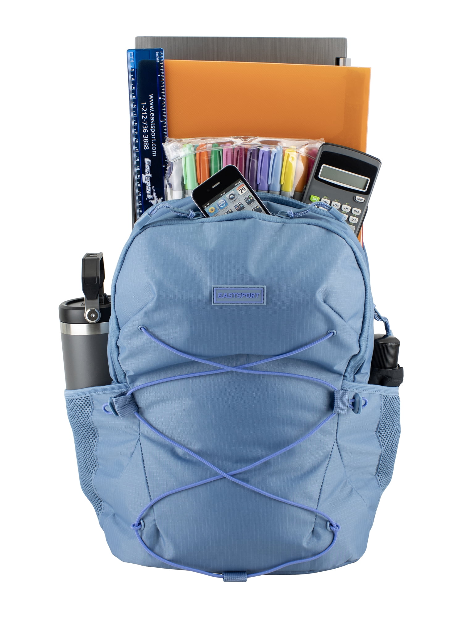 Eastsport Unisex Ascend Athleisure 18.5" Bungee Backpack, Blue Shadow