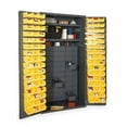 thumbnail image 2 of Durham 3501-DLP-60DR11-96-2S-95 14 Gauge Flush Door Style Lockable Cabinet with 96 Yellow Hook on Bins & 2 Adjustable Shelves & 60 Drawer, Gray - 36 in., 2 of 2