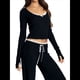 thumbnail image 2 of Conjuntos de 2 Piezas para Mujer, Conjuntos de Otoño, Chándales de Larga y Pierna , Conjuntos Casuales para Estar en Casa, Conjuntos A Juego Negro M, 2 of 7