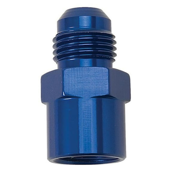 6AN Female O-Ring to 16 mm x 1.5 Male Straight Fitting Adapter - Blue Anodize