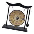 thumbnail image 2 of Gong Ornament, Chinese Gong with Stand Wind Chime Feng Shui Brass Gong Desktop Traditional Mallet Wind Gongs for Table Outdoor Hom E, 2 of 9