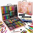 thumbnail image 1 of KINSPORY 150PC Drawing Coloring Art Set with Deluxe Paper Case, Creative Supplies Gift for Artists Beginners Teens Kids Boys Girls (Pink), 1 of 7