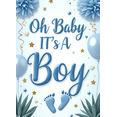 thumbnail image 4 of Blue Theme Baby Shower Banner Boy Announcement Decorative Banner Gender Reveal Decoration for Baby Shower Party Celebration Event, 4 of 8