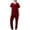 Wine, variant on yievot Women's Scrub Set Classic V-Neck Top and Jogger Pants Nursing Uniform Scrubs for Women Set with Pockets