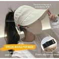 thumbnail image 4 of SkyAuks Large Brim Sun Hats for Women with Hat Clip, Hollow Top Summer Beach Cap Sun Hats, UV Protection Wide Brim Cap, Foldable Packable Ideal for Outdoor, Khaki, 4 of 9