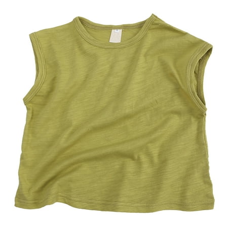 

Toddler Kids Girls Boys Short Classic Loose Soft Sleeveless Solid T Shirt Tee Tops Clothes 4t Undershirt