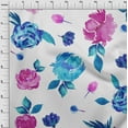 thumbnail image 3 of oneOone Cotton Silk Fabric Flower & Leaves Watercolor Print Sewing Fabric BTY 42 Inch Wide, 3 of 4
