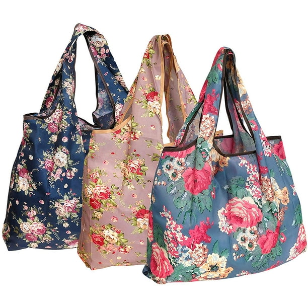 Wrapables EcoFriendly Large Nylon Reusable Shopping Bags (Set of 3