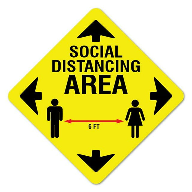 SignMission FD-2-X-16-9990 6 ft. Coronavirus Vinyl Decal - Social Distance Area