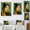thumbnail image 4 of Designart "Jolie In Green Jade Portrait" Woman Pop Art Floater Framed Canvas Wall Art, 4 of 5