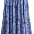 thumbnail image 4 of WRKEKC Flowy Skirts for Women Boho Floral Print Elastic Waist Beach Skirt with Ruffle Trim and Lightweight, 4 of 5