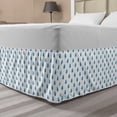 thumbnail image 1 of Hamsa Bed Skirt, Culture Design Cartoon Palm with Eye Mystic Concept, Elastic Bedskirt Dust Ruffle Wrap Around for Bedding Decor, 4 Sizes, Dark Blue and Blue, by Ambesonne, 1 of 2