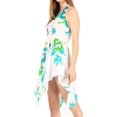 thumbnail image 3 of Sakkas Svana Women's V-neck Spaghetti Strap Floral Print Summer Casual Short Dress - W-Teal - One Size, 3 of 5