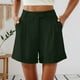 thumbnail image 3 of MKLEKYY Pantalones Cortos de Vestir de Cintura Alta para Mujer con Pliegues, Bolsillos Laterales y Espalda Elástica, Cómodos, Transpirables, Informales, para Viajar, Verano, Primavera y Otoño., 3 of 4